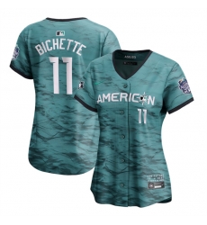 Women Toronto Blue Jays 11 Bo Bichette Teal 2023 All Star Stitched Baseball Jersey Women Toronto Blue Jays 11 Bo Bichette Teal 2023 All Star Stitched Baseball Jersey