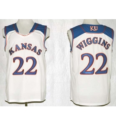 Mens Ncaa Nba Kansas Jayhawks #22 Wiggins White Jersey Mens Ncaa Nba Kansas Jayhawks #22 Wiggins White Jersey