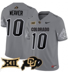 Men Colorado Buffaloes #10 Xavier Weaver Gray Vapor Limited Stitched Football Jersey Men Colorado Buffaloes #10 Xavier Weaver Gray Vapor Limited Stitched Football Jersey