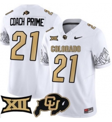 Men Colorado Buffaloes #21 Coach Prime White Vapor Limited Stitched Football Jersey Men Colorado Buffaloes #21 Coach Prime White Vapor Limited Stitched Football Jersey