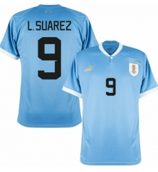 Men Uruguay #9 Luis Suarez Soccer 2024 Jersey Blue III Men Uruguay #9 Luis Suarez Soccer 2024 Jersey Blue III