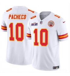 Men Kansas City Chiefs 10 Isiah Pacheco White 2023 F U S E Vapor Untouchable Limited Stitched 2024 Super Bowl LVIII Jersey Men Kansas City Chiefs 10 Isiah Pacheco White 2023 F U S E Vapor Untouchable Limited Stitched 2024 Super Bowl LVIII Jersey