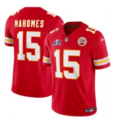 Men Kansas City Chiefs 15 Patrick Mahomes Red 2023 F U S E Vapor Untouchable Limited Stitched 2024 Super Bowl LVIII Jersey Men Kansas City Chiefs 15 Patrick Mahomes Red 2023 F U S E Vapor Untouchable Limited Stitched 2024 Super Bowl LVIII Jersey