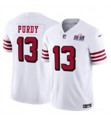 Men San Francisco 49ers 13 Brock Purdy 2023 F U S E New White Vapor Untouchable Limited Stitched Football 2024 Super Bowl LVIII Jersey Men San Francisco 49ers 13 Brock Purdy 2023 F U S E New White Vapor Untouchable Limited Stitched Football 2024 Super Bowl LVIII Jersey