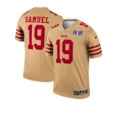 Men San Francisco 49ers 19 Deebo Samuel Gold Inverted Legend 2024 Super Bowl LVIII Stitched Football Jersey Men San Francisco 49ers 19 Deebo Samuel Gold Inverted Legend 2024 Super Bowl LVIII Stitched Football Jersey