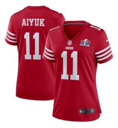 Women San Francisco 49ers 11 Brandon Aiyuk Red 2023 F U S E Vapor Limited Stitched Football 2024 Super Bowl LVIII Jersey Women San Francisco 49ers 11 Brandon Aiyuk Red 2023 F U S E Vapor Limited Stitched Football 2024 Super Bowl LVIII Jersey