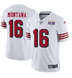 Youth NFL San Francisco 49ers 16 Joe Montana White Throwback Vapor Untouchable Limited Stitched 2024 Super Bowl LVIII Jersey Youth NFL San Francisco 49ers 16 Joe Montana White Throwback Vapor Untouchable Limited Stitched 2024 Super Bowl LVIII Jersey