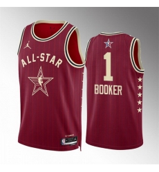 Men 2024 All Star 1 Devin Booker Crimson Stitched Basketball Jersey Men 2024 All Star 1 Devin Booker Crimson Stitched Basketball Jersey
