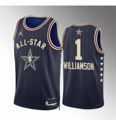 Men 2024 All Star 1 Zion Williamson Navy Stitched Basketball Jersey Men 2024 All Star 1 Zion Williamson Navy Stitched Basketball Jersey