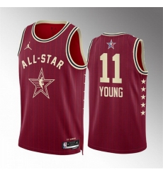Men 2024 All Star 11 Trae Young Crimson Stitched Basketball Jersey Men 2024 All Star 11 Trae Young Crimson Stitched Basketball Jersey