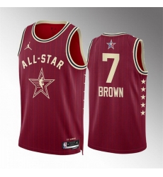Men 2024 All Star 7 Jaylen Brown Crimson Stitched Basketball Jersey Men 2024 All Star 7 Jaylen Brown Crimson Stitched Basketball Jersey