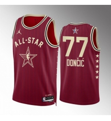 Men 2024 All Star 77 Luka Doncic Crimson Stitched Basketball Jersey Men 2024 All Star 77 Luka Doncic Crimson Stitched Basketball Jersey