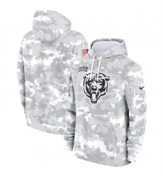 Youth Chicago Bears 2024 White Gray Salute To Service Pullover Hoodie Youth Chicago Bears 2024 White Gray Salute To Service Pullover Hoodie