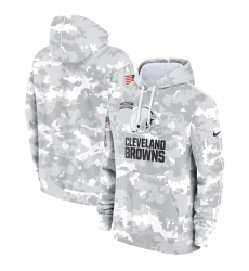 Youth Cleveland Browns 2024 White Gray Salute To Service Pullover Hoodie Youth Cleveland Browns 2024 White Gray Salute To Service Pullover Hoodie
