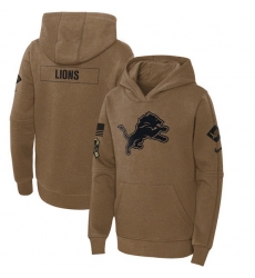 Youth Detroit Lions 2023 Brown Salute To Service Pullover Hoodie Youth Detroit Lions 2023 Brown Salute To Service Pullover Hoodie