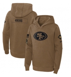 Youth San Francisco 49ers 2023 Brown Salute To Service Pullover Hoodie Youth San Francisco 49ers 2023 Brown Salute To Service Pullover Hoodie