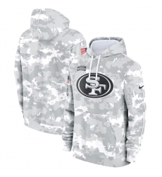 Youth San Francisco 49ers 2024 White Gray Salute To Service Pullover Hoodie Youth San Francisco 49ers 2024 White Gray Salute To Service Pullover Hoodie