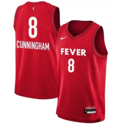 Women Indiana Fever Cunningham #8 Red Stitched Basketball WNBA Jersey Women Indiana Fever Cunningham #8 Red Stitched Basketball WNBA Jersey