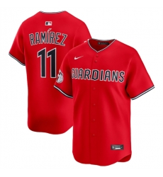 Men Cleveland Guardians 11 Jose Ramirez Red Alternate Limited Stitched Baseball Jersey Men Cleveland Guardians 11 Jose Ramirez Red Alternate Limited Stitched Baseball Jersey