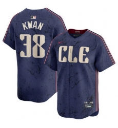 Men Cleveland Guardians 38 Steven Kwan Navy 2024 City Connect Limited Stitched Baseball Jersey Men Cleveland Guardians 38 Steven Kwan Navy 2024 City Connect Limited Stitched Baseball Jersey