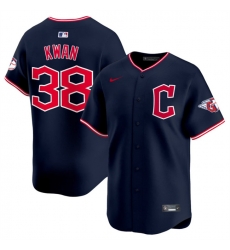 Men Cleveland Guardians 38 Steven Kwan Navy 2025 Alternate Limited Stitched Baseball Jersey Men Cleveland Guardians 38 Steven Kwan Navy 2025 Alternate Limited Stitched Baseball Jersey