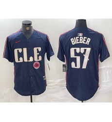 Men Cleveland Guardians 57 Shane Bieber Navy 2024 City Connect Limited Stitched Baseball Jersey 1 Men Cleveland Guardians 57 Shane Bieber Navy 2024 City Connect Limited Stitched Baseball Jersey 1