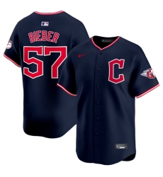 Men Cleveland Guardians 57 Shane Bieber Navy 2025 Alternate Limited Stitched Baseball Jersey Men Cleveland Guardians 57 Shane Bieber Navy 2025 Alternate Limited Stitched Baseball Jersey