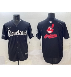 Men Cleveland Guardians Team Big Logo Black Gothic Vapor Premier Limited Stitched Baseball Jersey Men Cleveland Guardians Team Big Logo Black Gothic Vapor Premier Limited Stitched Baseball Jersey