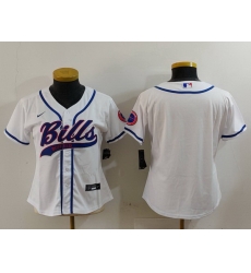 Women Buffalo Bills White Team Big Logo With Patch Cool Base Stitched Baseball Jersey 2 Women Buffalo Bills White Team Big Logo With Patch Cool Base Stitched Baseball Jersey 2