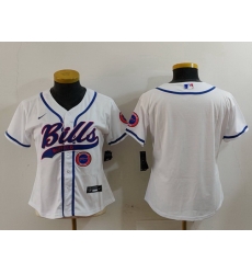 Women Buffalo Bills White Team Big Logo With Patch Cool Base Stitched Baseball Jersey 3 Women Buffalo Bills White Team Big Logo With Patch Cool Base Stitched Baseball Jersey 3