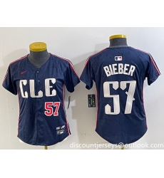 Women Cleveland Guardians 57 Shane Bieber Navy 2024 City Connect Limited Stitched Baseball Jersey 1 Women Cleveland Guardians 57 Shane Bieber Navy 2024 City Connect Limited Stitched Baseball Jersey 1