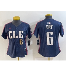 Women Cleveland Guardians 6 David Fry Navy 2024 City Connect Limited Stitched jerseys 4 Women Cleveland Guardians 6 David Fry Navy 2024 City Connect Limited Stitched jerseys 4