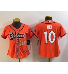 Women Denver Broncos 10 orange Cool Base Stitched Baseball Jersey 2 Women Denver Broncos 10 orange Cool Base Stitched Baseball Jersey 2