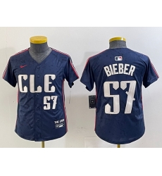 Youth Cleveland Guardians 57 Shane Bieber Navy 2024 City Connect Limited Stitched Baseball Jersey 2 Youth Cleveland Guardians 57 Shane Bieber Navy 2024 City Connect Limited Stitched Baseball Jersey 2