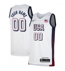 Men USA Basketball ACTIVE PLAYER Custom White 2024 Swingman Stitched Jersey Men USA Basketball ACTIVE PLAYER Custom White 2024 Swingman Stitched Jersey
