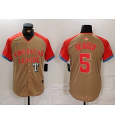 Men American League 5 Corey Seager Cream 2024 All Star Limited Stitched Baseball Jersey 3 Men American League 5 Corey Seager Cream 2024 All Star Limited Stitched Baseball Jersey 3