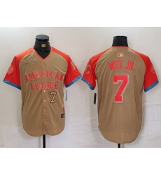 Men American League 7 Bobby Witt Jr Cream 2024 All Star Limited Stitched Jersey 5 Men American League 7 Bobby Witt Jr Cream 2024 All Star Limited Stitched Jersey 5
