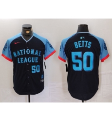 Men National League 50 Mookie Betts Navy 2024 All Star Limited Stitched Baseball Jersey 5 Men National League 50 Mookie Betts Navy 2024 All Star Limited Stitched Baseball Jersey 5