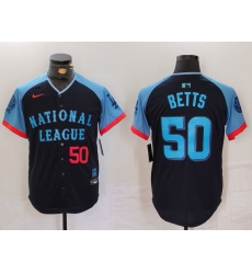 Men National League 50 Mookie Betts Navy 2024 All Star Limited Stitched Baseball Jersey Men National League 50 Mookie Betts Navy 2024 All Star Limited Stitched Baseball Jersey