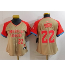 Women American League 22 Juan Soto Cream 2024 All Star Limited Stitched Baseball Jersey 7 Women American League 22 Juan Soto Cream 2024 All Star Limited Stitched Baseball Jersey 7
