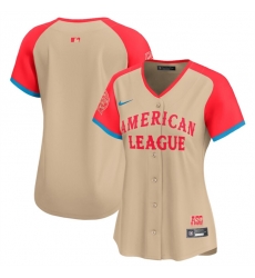 Women American League Blank Cream 2024 All Star Limited Stitched Baseball Jersey 28Run Small 29 Women American League Blank Cream 2024 All Star Limited Stitched Baseball Jersey 28Run Small 29