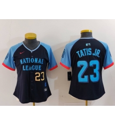 Women National League 23 Fernando Tatis Jr Navy 2024 All Star Limited Stitched Baseball Jersey 5 8 Women National League 23 Fernando Tatis Jr Navy 2024 All Star Limited Stitched Baseball Jersey 5 8
