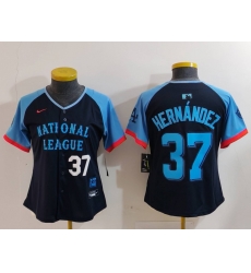 Women National League 37 Teoscar Hernandez Navy 2024 All Star Limited Stitched Baseball Jersey 1 Women National League 37 Teoscar Hernandez Navy 2024 All Star Limited Stitched Baseball Jersey 1