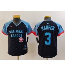 Youth National League 3 Bryce Harper Navy 2024 All Star Limited Stitched Baseball Jersey 5 Youth National League 3 Bryce Harper Navy 2024 All Star Limited Stitched Baseball Jersey 5