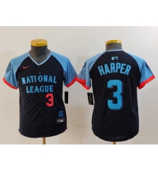 Youth National League 3 Bryce Harper Navy 2024 All Star Limited Stitched Baseball Jersey 6 Youth National League 3 Bryce Harper Navy 2024 All Star Limited Stitched Baseball Jersey 6