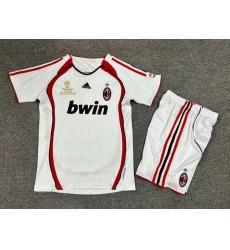 Youth Retro Soccer Jerseys AC Millan 06 07 White Away Youth Retro Soccer Jerseys AC Millan 06 07 White Away