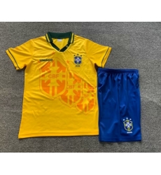Youth Retro Soccer Jerseys Brazil Yellow 1994 Youth Retro Soccer Jerseys Brazil Yellow 1994