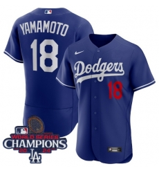 Men Nike Los Angeles Dodgers Yoshinobu Yamamoto #18 Blue Flex Base 2024 World Series Champions Stitched MLB Jersey Men Nike Los Angeles Dodgers Yoshinobu Yamamoto #18 Blue Flex Base 2024 World Series Champions Stitched MLB Jersey