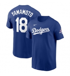 Men Los Angeles Dodgers 18 Yoshinobu Yamamoto Royal 2024 World Series Champions Name 26 Number T Shirt Men Los Angeles Dodgers 18 Yoshinobu Yamamoto Royal 2024 World Series Champions Name 26 Number T Shirt