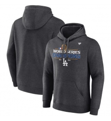 Men Los Angeles Dodgers Heather Charcoal 2024 World Series Champions Locker Room Pullover Hoodie Men Los Angeles Dodgers Heather Charcoal 2024 World Series Champions Locker Room Pullover Hoodie